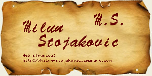 Milun Stojaković vizit kartica
